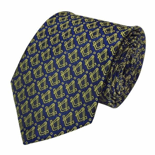 Masonic Regalia Tie with Gold Square and Compass | Regalia Lodge