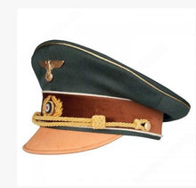 Load image into Gallery viewer, Field Grey Visor Cap with Brown Band and Gold Cord