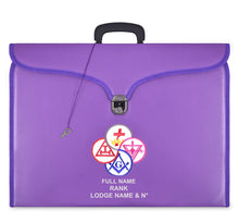 Load image into Gallery viewer, York Rite Apron Case - Purple Leather Different Sizes MM, WM, Provincial