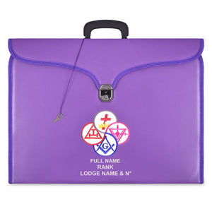 York Rite Apron Case - Purple Leather Different Sizes MM, WM, Provincial