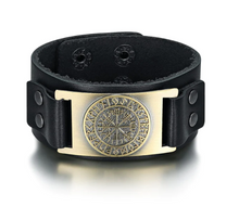 Load image into Gallery viewer, Beowulf Regalia Leather Viking Vegvisir Arm Cuff | Regalia Lodge