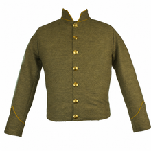 Load image into Gallery viewer, Olive Civil War Officer Military Shell Jacket with Gold Piping