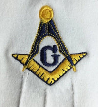 Afbeelding in Gallery-weergave laden, Masonic Gloves Yellow Square compass with G Machine Embroidery (2 Pairs) | Regalia Lodge