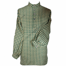 Load image into Gallery viewer, Green &amp; Tan Checked Historical Pullover Shirt