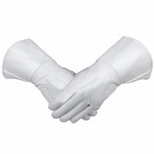 画像をギャラリービューアに読み込む, Masonic Piper Drummer Leather Gauntlets/Gloves White Soft Leather Knight Templar | Regalia Lodge