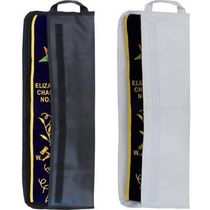 Officers Sash Bag Case with Velcro - White & Black | Regalia Lodge
