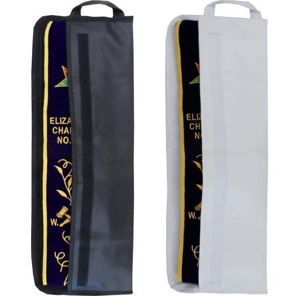 Officers Sash Bag Case with Velcro - White & Black | Regalia Lodge