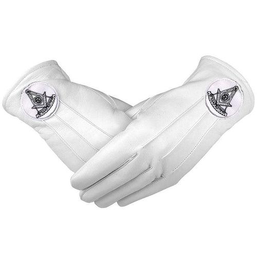 Masonic Regalia White Soft Leather Gloves Past Master Black | Regalia Lodge