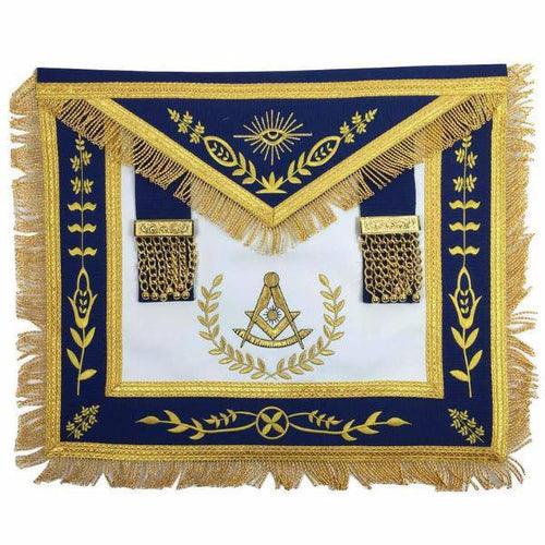Masonic Blue Lodge Past Master Gold Machine Embroidery Freemasons Apron | Regalia Lodge