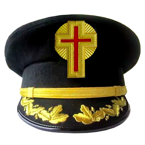 KNIGHTS TEMPLAR COMMANDERY FATIGUE CAP - GOLD METAL EMBROIDERED WITH VINEWORK & RAYS | Regalia Lodge