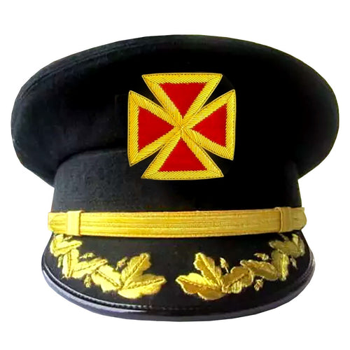 GRAND COMMANDERY KNIGHTS TEMPLAR FATIGUE CAP - HAND EMBROIDERED WITH VINEWORK | Regalia Lodge