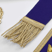 画像をギャラリービューアに読み込む, Grand Master Blue Lodge Apron - Royal Blue Velvet With Gold Metal Badge