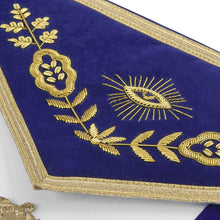 画像をギャラリービューアに読み込む, Grand Master Blue Lodge Apron - Royal Blue Velvet With Gold Metal Badge