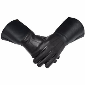 Masonic Piper Drummer Leather Gauntlets/Gloves Black Soft Leather Knight Templar | Regalia Lodge