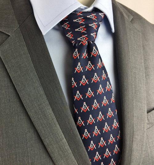 Masonic Regalia Craft Masons Slik Tie with Square Compass & G | Regalia Lodge