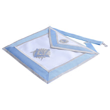 Load image into Gallery viewer, Master Mason Blue Lodge Apron -  Masonic Machine Embroidery Apron- Light Blue &amp; White