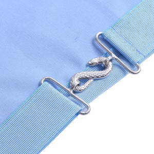 Master Mason Blue Lodge Apron -  Masonic Machine Embroidery Apron- Light Blue & White
