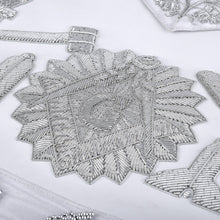 Load image into Gallery viewer, Master Mason Blue Lodge Apron - Silver Bullion Embroidery With Pillars &amp; Tools