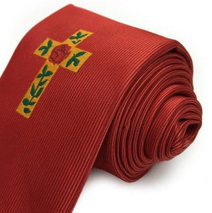 Masonic 100% silk Rose Croix Degree Tie Red with logo | Regalia Lodge