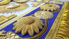 画像をギャラリービューアに読み込む, Past Grand Master Blue Lodge Apron - Gold Hand Embroidery