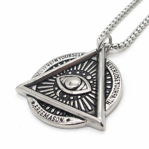 Premium Quality All-Seeing Eye Pendant Necklace with Masonic Symbolism for Men-Blue Lodge Necklaces & Pendants-Masonic Pendants-Freemason necklace | Regalia Lodge