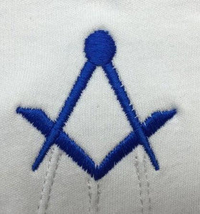 Masonic Cotton Gloves Thin Square and Compass Machine Embroidery (2 Pairs) | Regalia Lodge