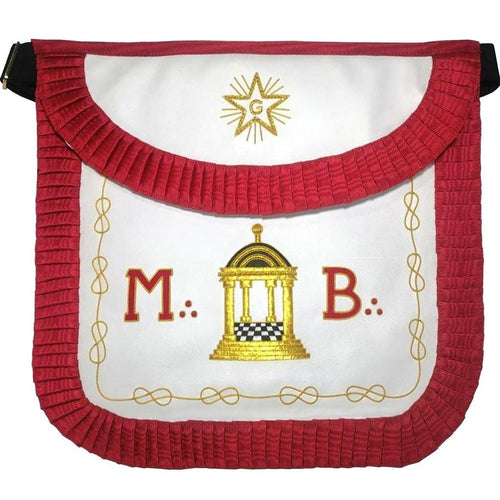 Scottish Rite Round Apron with Temple Design – Master Mason AASR Freemason Regalia | Regalia Lodge