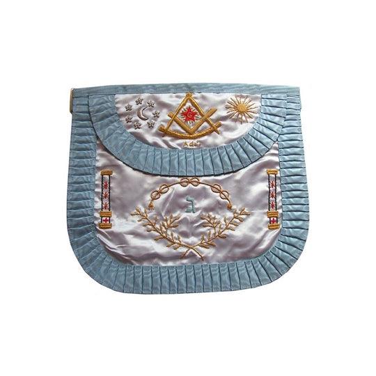 French Rite Satin Masonic Apron – Worshipful Master – French Rite with Hebrew ...