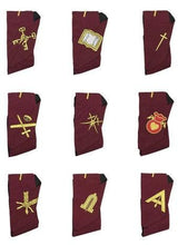Afbeelding in Gallery-weergave laden, Masonic Blue Lodge 14th Degree Collars- Set of 9 collars Machine Embroidered | Regalia Lodge