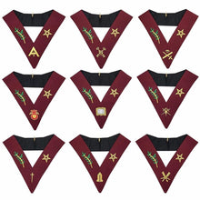 Afbeelding in Gallery-weergave laden, Masonic Blue Lodge 14th Degree Collars- Set of 9 collars Machine Embroidered | Regalia Lodge