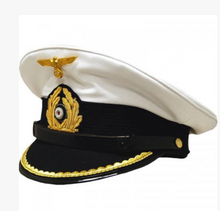 Carica l'immagine nel visualizzatore di Gallery, White Historical Officer Visor Cap with Gold Trim