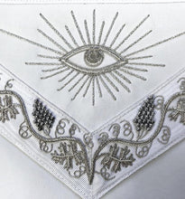 Load image into Gallery viewer, MASTER MASON Grand White Hand Embroided Apron with Square Compass G | Regalia Lodge