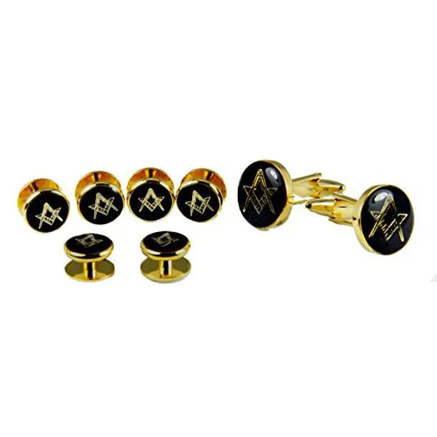Mason Cufflinks and Tuxedo Stud Set Freemason Cuff Links | Regalia Lodge
