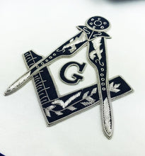 画像をギャラリービューアに読み込む, Masonic MASTER MASON Hand Embroided Apron with square compass with G Velvet | Regalia Lodge