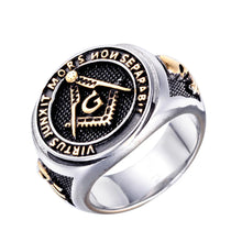 Load image into Gallery viewer, Religious Masonic Stainless Steel Ring Symbol G Ring Fashion Compass Masonic Ring Freemason Symbol Ring | Regalia Lodge