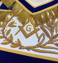 Carica l&#39;immagine nel visualizzatore di Gallery, MASTER MASON Gold Embroidered Apron square compass with G Purple | Regalia Lodge