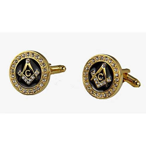 Masonic Square Compass Bling Cufflinks Freemason Regalia Accessories| Regalia Lodge