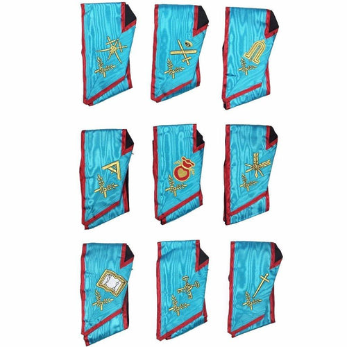 Memphis Misraim Officer Collars Machine Embroidery Set - Set of 9 Collar | Regalia Lodge