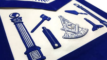 Load image into Gallery viewer, Past Master Apron - Hand Embroidered Tools Royal Blue Apron | Regalia Lodge