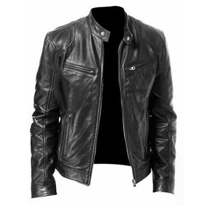 PU Leather Jacket Slim Leather Jacket | Regalia Lodge