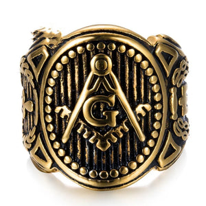 personality golden masonic Vintage ring Masonic Compass G Ring Freemason Vintage Ring | Regalia Lodge