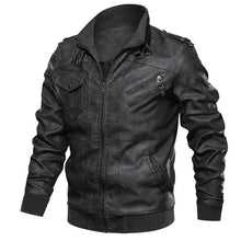 Load image into Gallery viewer, PU leather plain leather jacket hoodless | Regalia Lodge