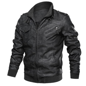 PU leather plain leather jacket hoodless | Regalia Lodge