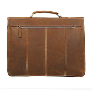 Crazy Horse Leather Briefcase Business mens briefcase cowhide layer Handbag Business Briefcase Multifunctional Briefcase | Regalia Lodge