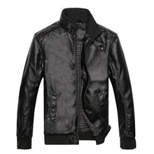 Load image into Gallery viewer, Men&#39;s Stand-Up Collar Padded Leather Jacket – Stylish &amp; Warm | Regalia Lodge