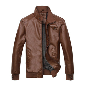 Men's Stand-Up Collar Padded Leather Jacket – Stylish & Warm | Regalia Lodge