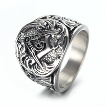 Load image into Gallery viewer, Men&#39;s Ring Vintage Masonic Titanium Steel Ring | Regalia Lodge
