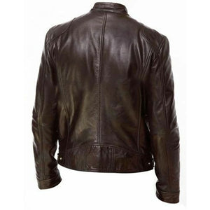 PU Leather Jacket Slim Leather Jacket | Regalia Lodge