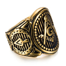 Load image into Gallery viewer, personality golden masonic Vintage ring Masonic Compass G Ring Freemason Vintage Ring | Regalia Lodge