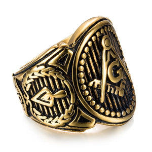 personality golden masonic Vintage ring Masonic Compass G Ring Freemason Vintage Ring | Regalia Lodge